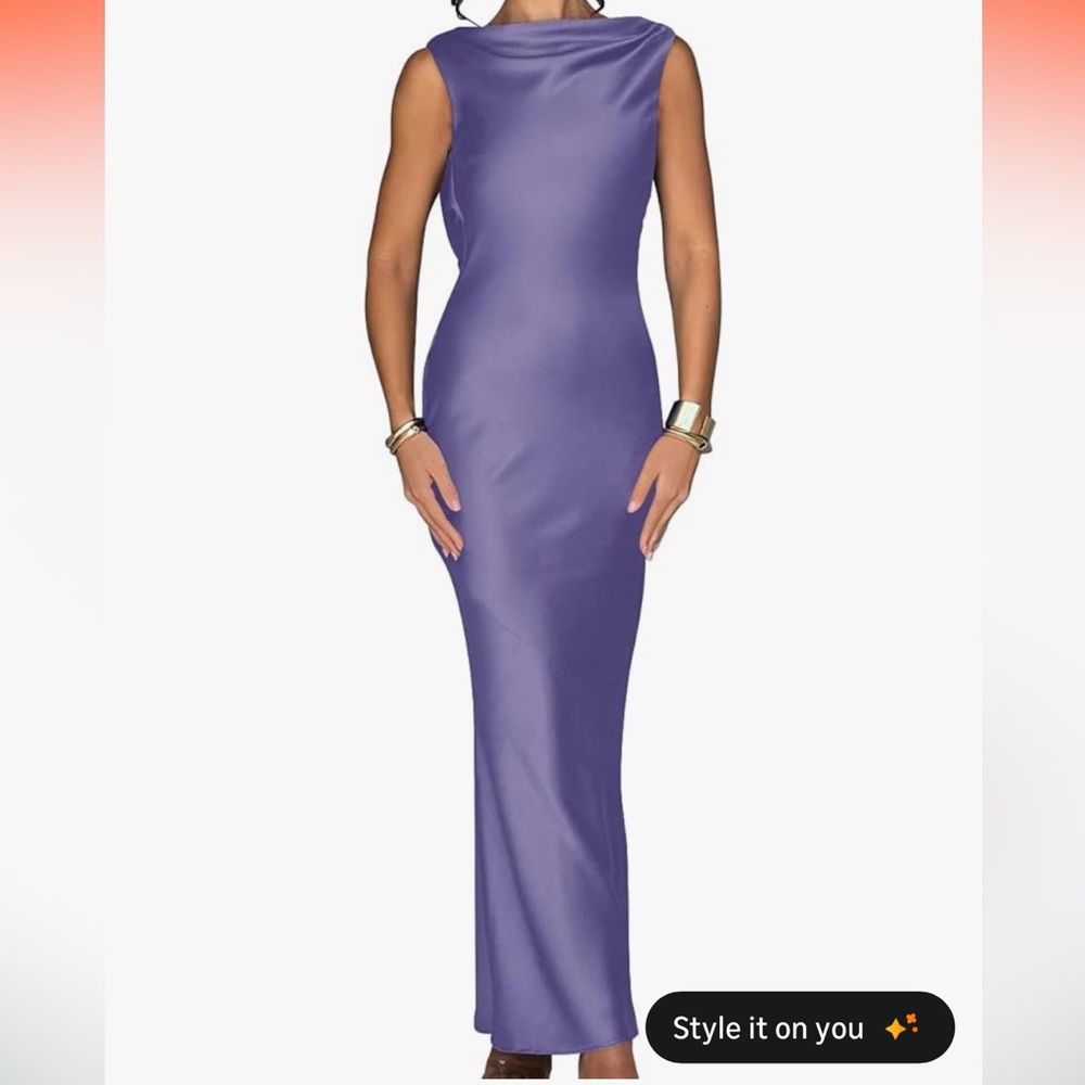 Elegant Purple Sleeveless Dress